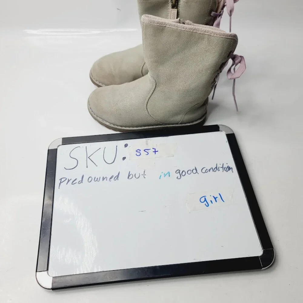UGG Girl's Gray Corene 1019319T Suede‎ Pull On Winter Snow Boots Size 10